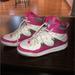 Nike Shoes | Nike Girls Jordan’s . Worn 1 Time. Size 6y Or 7.5 Womens | Color: Pink/White | Size: 6