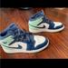 Nike Shoes | Basketball Nike Air 1 Shoes Mystic Navy/Mint Foam-White Size 4.5 Youth | Color: Blue/Green | Size: 4.5bb