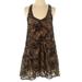 Free People Dresses | Free Peoplevelvet Butterfly-Print Mini Dress With Liner / Women's Xs X-Small | Color: Black/Tan | Size: Xs