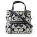 Coach Bags | Coach Handbag Shoulder F23940 Signature Leather Canvas Gray Black Ladies Bag | Color: Black | Size: Os