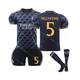 (5 numbers, #24) 23/24 Real Madrid Away Soccer Jersey Set