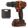 BLACK+DECKER 18 V Cordless 2-Gear Combi Hammer Drill Power Tool with Kitbox, 1.5 Ah Lithium-Ion, BCD700S1K-GB