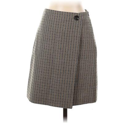 Massimo Dutti Wool Skirt: Brown Argyle Bottoms - Women's Size 4