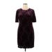 Tommy Hilfiger Casual Dress - Shift: Burgundy Jacquard Dresses - Women's Size 14
