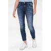 Slim-fit-Jeans SENSES.THE LABEL, Damen, Gr. 30, Normalgrößen, blau (tiefblau), Material: 78% Baumwolle, 21% Polyester, 1% Elasthan, Abriebeffekte, casual, slim fit, Jeans, mit Schlitz am Saum
