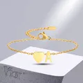 Vnox-Bracelets avec 26 lettres pour femmes et filles bracelet en or avec breloques initiales en