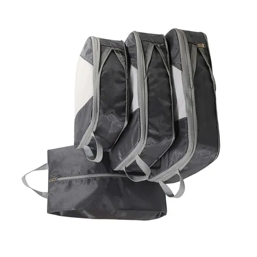 4 Set Koffer-Kompressions-Packwürfel Reisegepäck-Organizer Packwürfel Gepäckwürfel mit