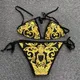 Maillot de bain deux pièces pour femmes design doré bikini sexy vêtements de plage d'été