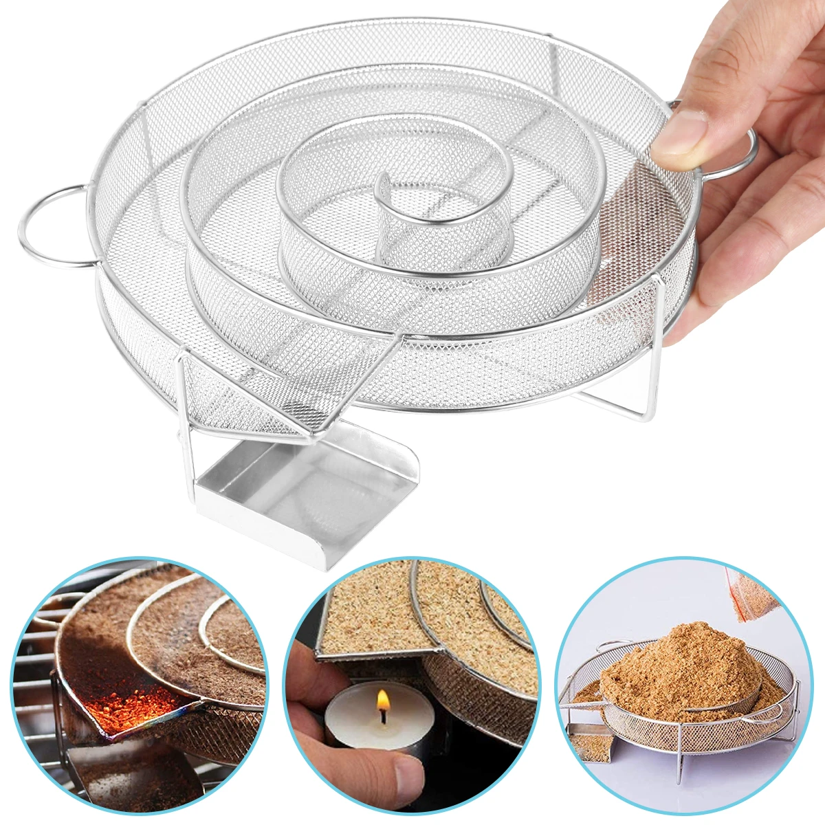 Kalter Rauchgenerator, Edelstahl-Rauchgenerator für Wasserkocher, Grill, Raucher und Räucherofen zum Rauchen von Käse, Schweinefleisch, Lachs Image