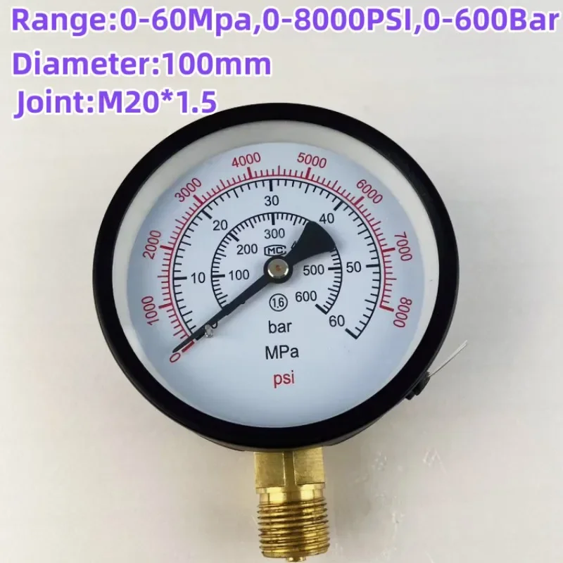 0-60mpa Manometer für s60h s70h s80h Diesel-Einspritz düsen tester, 0-8000psi Druckmesser-Test werkzeug Image
