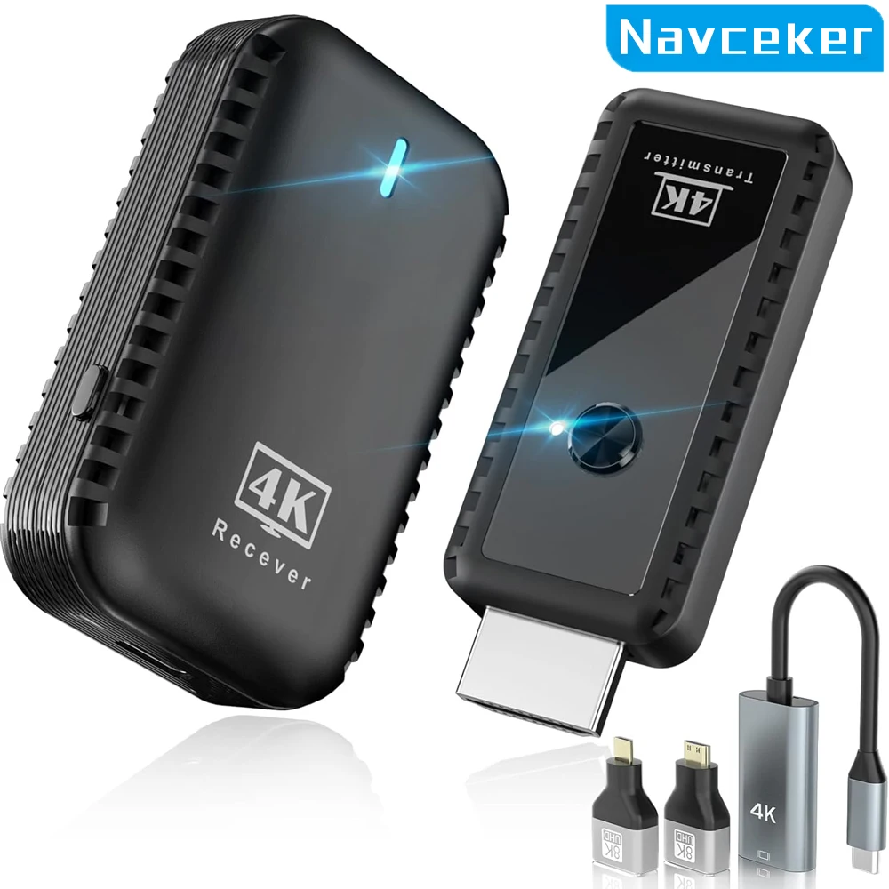 Navceker 5 GHz Wireless HDMI Sender Empfänger 4K 30 Hz 1080P HDMI Wireless Video Transmission Extender 100 Fuß Wireless HDMI Kit Image