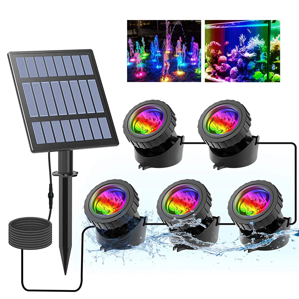 2/4/3/5 RGB Solar Licht Im Freien IP68 Solar Rasen Licht Pool Licht Solar Power Licht für Garten Pfad Dekor Unterwasser Licht