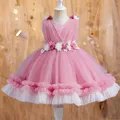 Baby Dress New girl's Birthday Party elegante abito da sera con paillettes Big Bow Fluffy Ballet