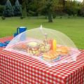 White Picnic Mesh Food Cover, Foldable Dish Washing Cover, Dust-proof Table Cover For Picnic Barbecue Party