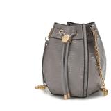 MKF Collection by Mia K Cassidy Crocodile Embossed Vegan Leather Womenâ€™s Shoulder Bag - Grey