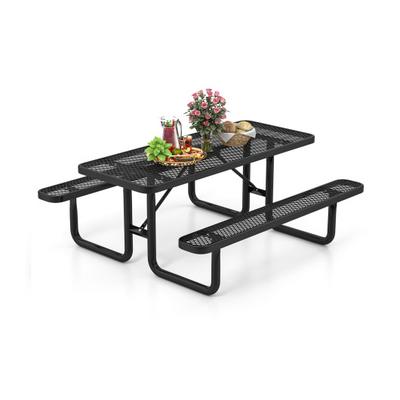 Costway Outdoor Picnic Table and Bench Set for 8 P...