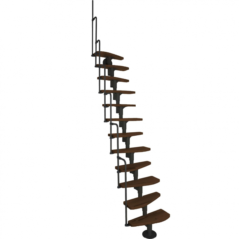 Minka Mittelholmtreppe Monaco schwarz Raumspartreppe, Walnuss Image