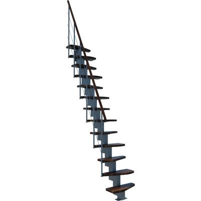 Minka Mittelholmtreppe Quatro grau Raumspartreppe, Walnuss Image