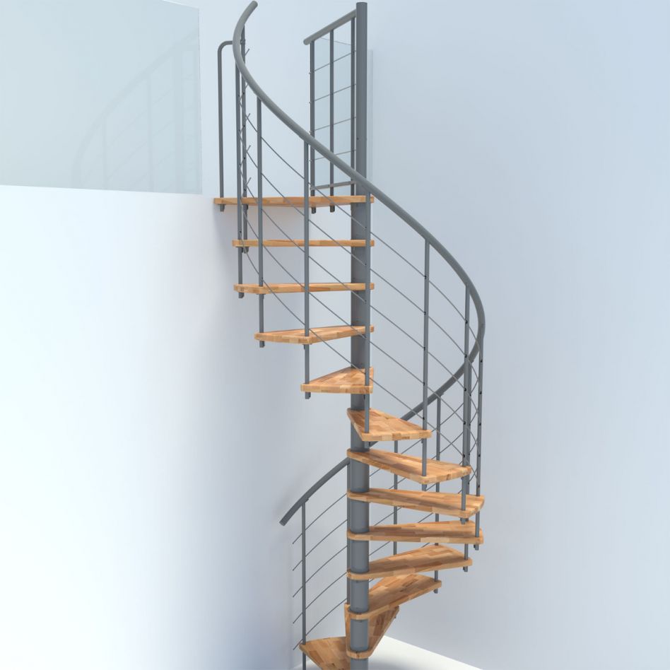 Minka Spindeltreppe Venezia Smart grau Wendeltreppe, 100 cm, Buche Image