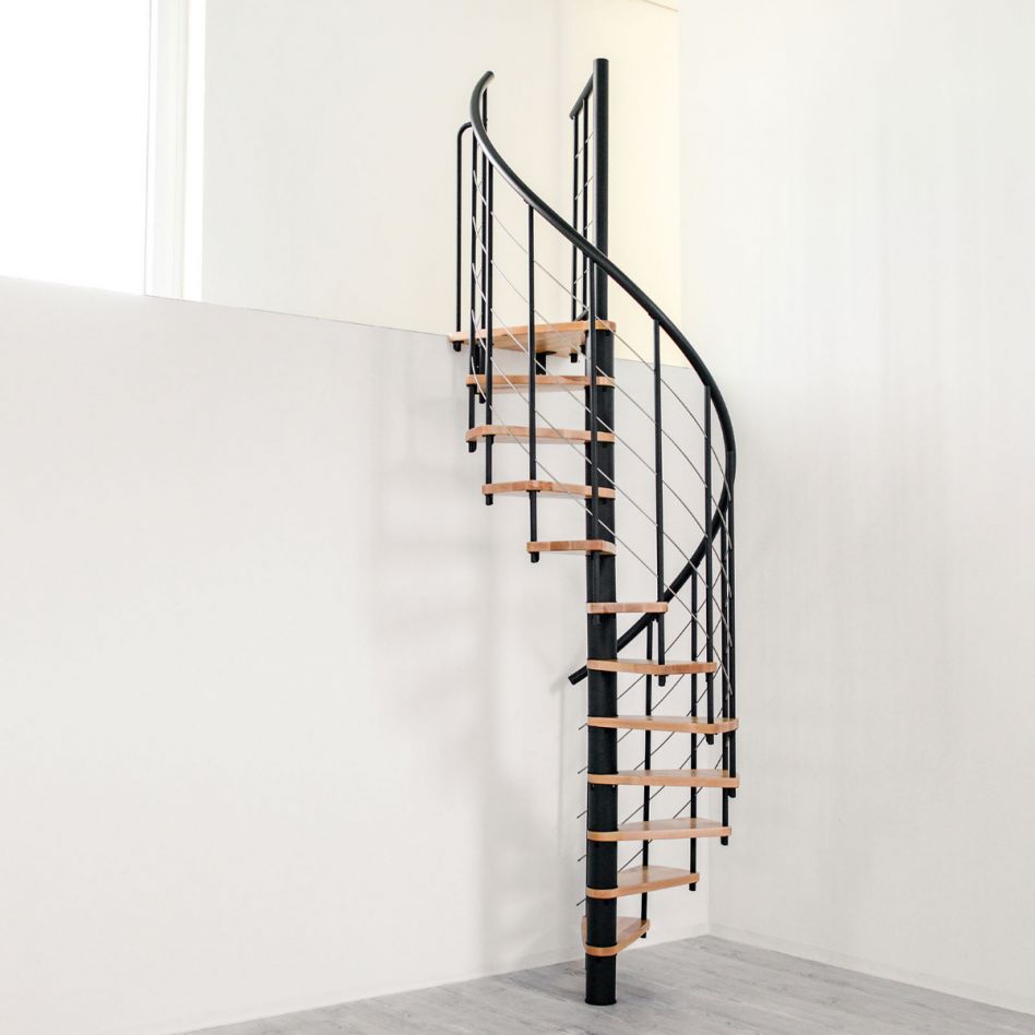 Minka Spindeltreppe Venezia Smart schwarz Wendeltreppe, 160 cm, Weiß Image