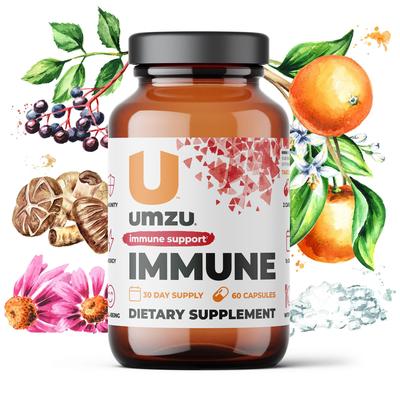 Immune: Support Immunity With Vitamin C, Elderberry, & Zinc by UMZU | Servings: 30 Day Supply