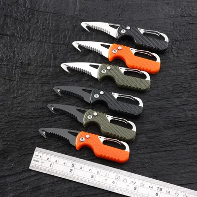 Portable Folding Knife Express Package Knife Gift Keychain Serrated Hook Knife Outdoor Camping
