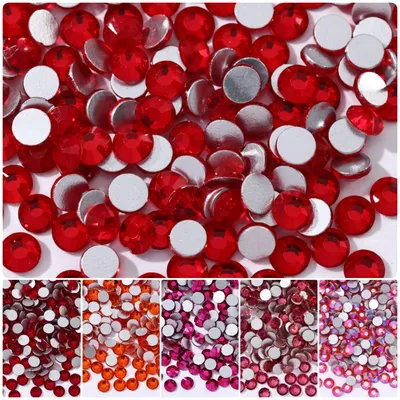 Size ss3-ss30 all red series glass rhinestone Non Hot Fix FlatBack Strass Sewing & Fabric Garment