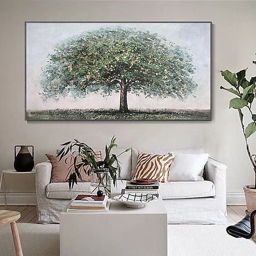 Hang-Ölgemälde Handgemalte Horizontal Landschaft Blumenmuster / Botanisch Moderne Modern Ohne Innenrahmen (ohne Rahmen) Image