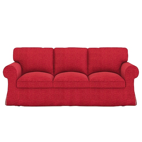 3-Sitzer Sofabezug 20% Leinen atmungsaktiv einfarbig gepolsterte Baumwoll- und Leinenbezüge Image