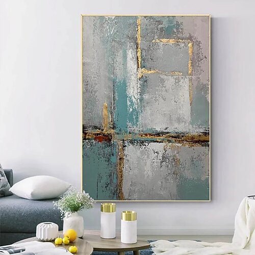 Handgefertigtes Ölgemälde auf Leinwand, Wandkunst, Dekoration, vertikale moderne abstrakte Kunst für Zuhause, Wohnzimmer, Flur, Dekor, gerollt, rahmenlos, ungedehntes Gemälde Image