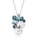 Cultured Pearl And 1.90 Ct. T.W. Multi-Gemstone Pendant Necklace In Sterling Silver. 20 Inches