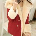 Thick Plush Coat Zip Warm Coat Self Cultivation Show Thin Double Breasted College Coat