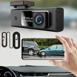 Ratfeit Smart Dash Cam Dash Cam Front and Rear Dash Camera for Cars Wireless Dash Cam 1080p Full HD Smart Dash Camera Built-In G-Sensor Wdr Powerful Night Vision Electronics Camera for Car