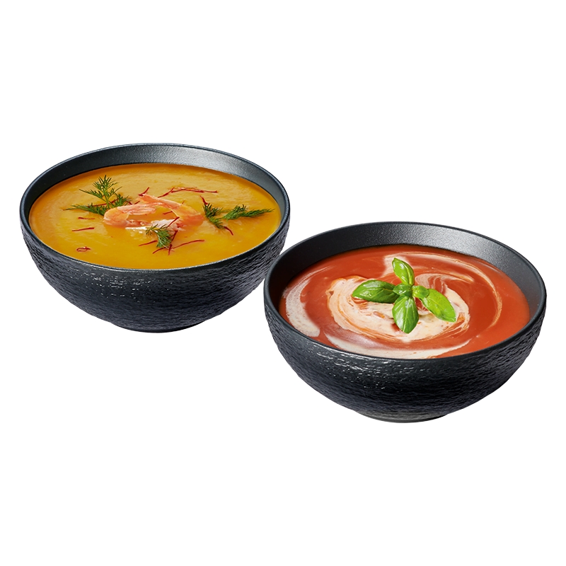 CHEF CUISINE Servierschalen-Set schwarz matt – 2er Set handwerklich gearbeitete Porzellan-Servierschalen Image