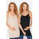 2 Pack Tall Maternity Black & Nude Cami Vest Tops 8 Lts | Tall Women's Maternity Tops
