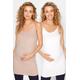 2 Pack Tall Maternity Nude & White Cami Vest Tops 14 Lts | Tall Women's Maternity Tops