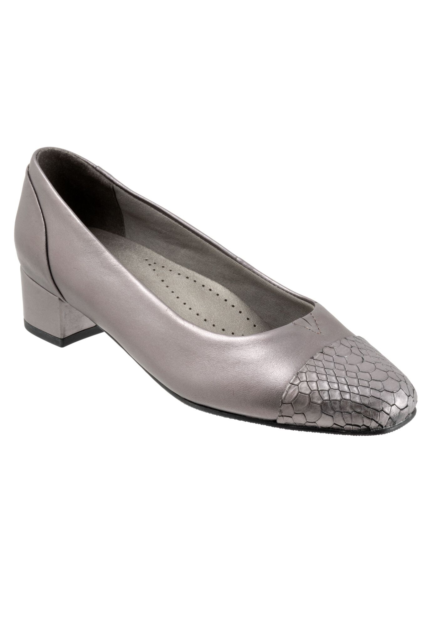 Women's Daisy Pump by Trotters in Pewter Snake (Size 6 1/2 M)