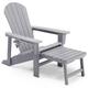 Waterproof HDPE Adirondack Chair with Footstool