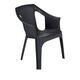 1x Grey Cool Plastic Garden Chair - Stackable UV Resistant Outdoor Patio Deck Balcony Furniture One Seater Armchair - by Resol