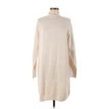 Topshop Casual Dress - Sweater Dress Turtleneck Long Sleeve: Tan Dresses - Women's Size 8