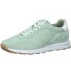 Sneaker TAMARIS, Damen, Gr. 38, grün (mint, weiß), Ziegenveloursleder, Glattleder, unifarben mit Farbeinsatz, sportlich, Schuhe Sneaker, mit Wechselfußbett, Freizeitschuh, Halbschuh, Schnürschuh