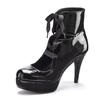 High-Heel-Sandalette "Stiefelette mit Plateau", Damen, Gr. 36, schwarz, Obermaterial: 100% Lederimitat. Futter: 100% Lederimitat. Decksohle: 100% Lederimitat. Laufsohle: 100% Synthetik, LASCANA BELLE AFFAIRE, glänzend, unifarben, sexy, Schuhe...