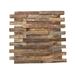 11 7/8"W x 11 7/8"H x 1/2"P Interlocking Boat Wood Mosaic Wall Tile, Natural Finish