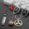 Portachiavi emblema per auto in metallo/pelle 3D per Mitsubishi Outlander Lancer 9 10 Pajero L200 EX ASX Accessori auto creativi
