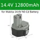 Batterie de remplacement pour Makita 14.4V 12800 V Cd 14.4 mAh PA14 1420 1422 1433 1434