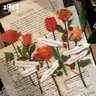 12 pz/pacco piante e poesia in rosa girasole felce lettere manuale materiale fai da te adesivi