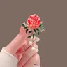 1pc neue Luxus Temperament Perlen Vintage rosa Pfingstrose Blume Brosche Zubehör High-End Broschen