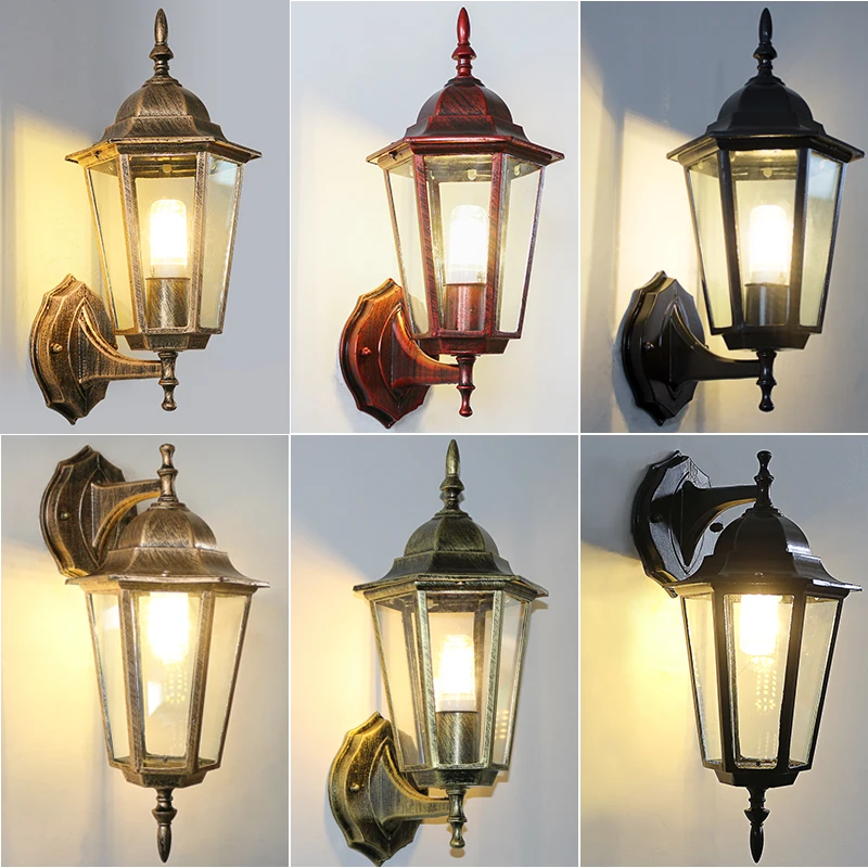 Europäischen Stil Retro Outdoor Wand Licht Balkon Wandleuchte Lampe Wasserdicht Garten Dekoration Outdoor Vintage Veranda Lampe
