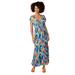 Smocked Tiered Maxi Dress (Size M) Multi, Polyester
