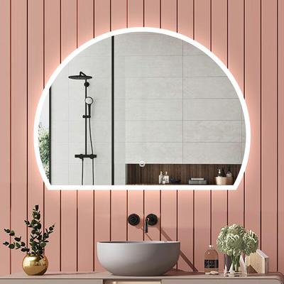4/5 Rund led Badspiegel Wandspiegel Badezimmerspiegel Touch + Beleuchtung 3 Farben Dimmbar Memory Image